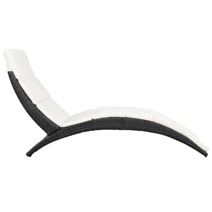 Vidaxl Klappbare Sonnenliege Rattan Schwarz - 34% Rabatt - Ausgepackt & Neuwertig