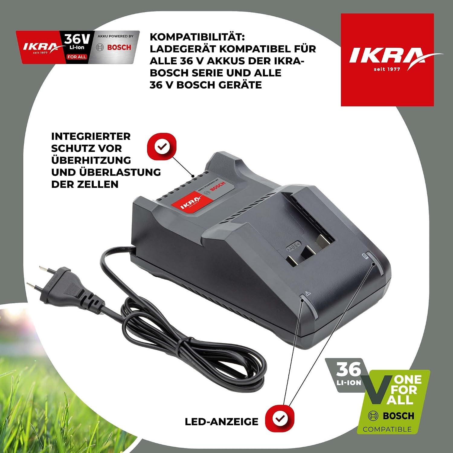 36V Akku-Ladegerät für Li-Ion Akkus - 2,0A - 33% Rabatt