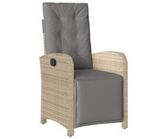 Vidaxl Verstellbarer Gartenstuhl Poly-Rattan beige - 56% Rabatt