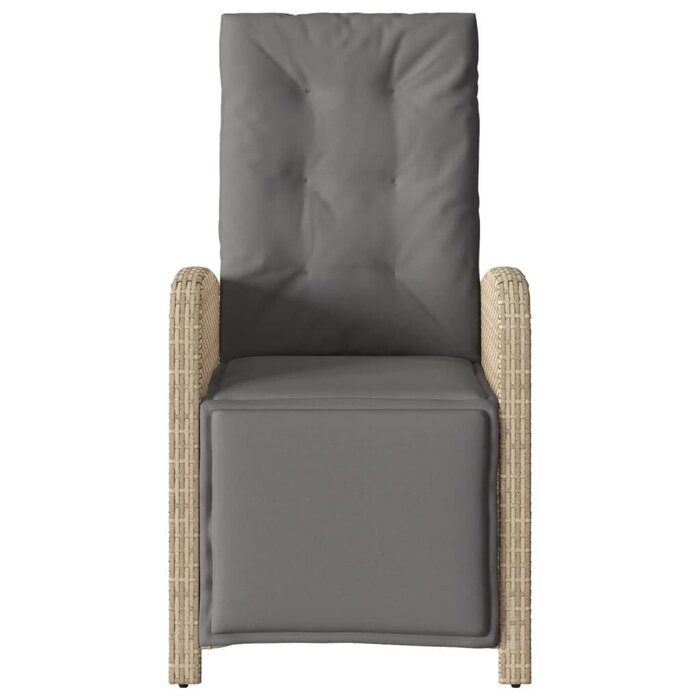 Vidaxl Verstellbarer Gartenstuhl Poly-Rattan beige - 35% Rabatt