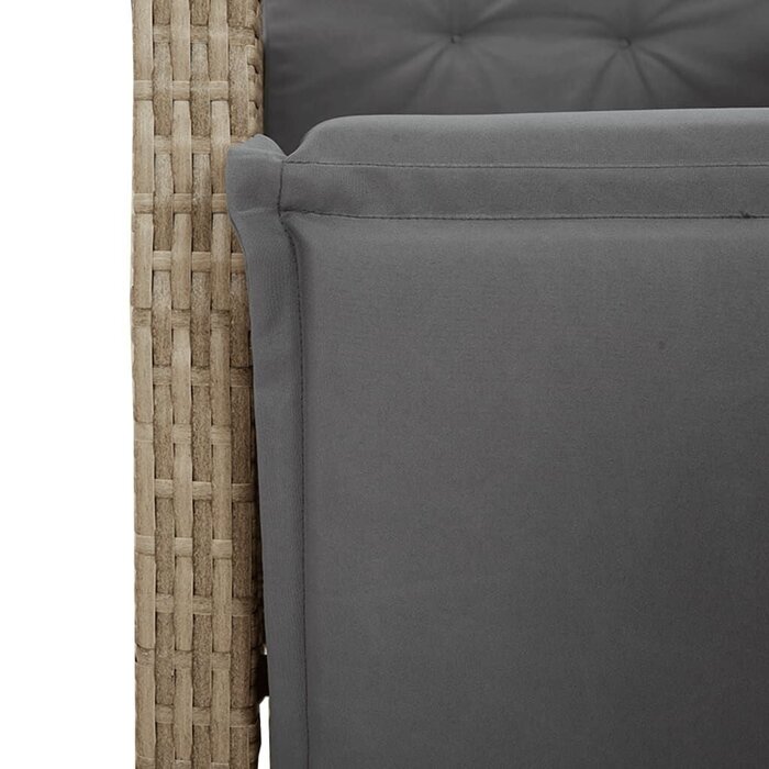 Vidaxl Verstellbarer Gartenstuhl Poly-Rattan beige - 35% Rabatt