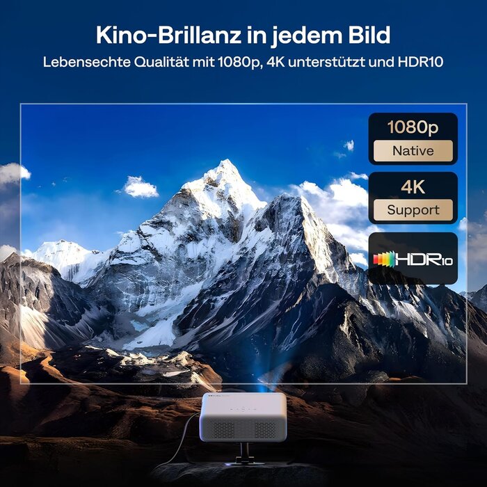 Tragbarer 1080p Full HD Projektor mit Google TV - 35% Rabatt