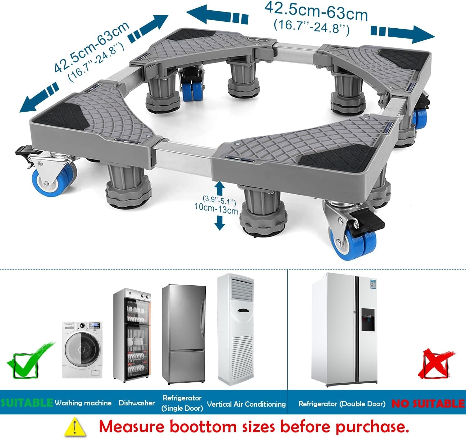 Verstellbarer Waschmaschinen-Sockel - 33% Rabatt - 42-66 cm, bis 350 kg