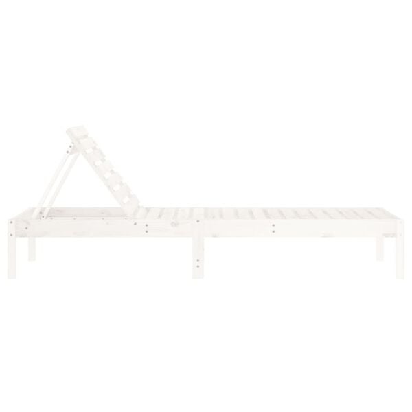 Vidaxl Gartenliege aus Kiefernholz, weiß, 199,5x60x74 cm - 34% Rabatt