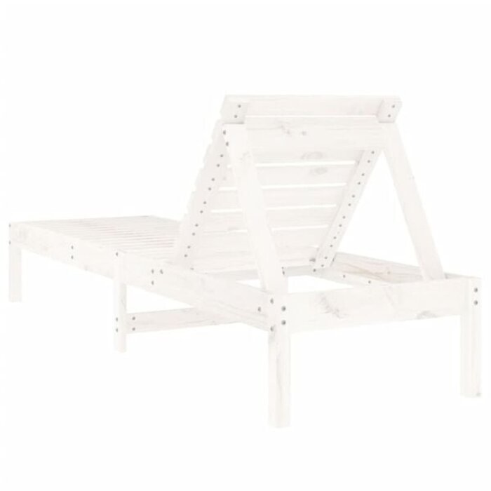 Vidaxl Gartenliege aus Kiefernholz, weiß, 199,5x60x74 cm - 34% Rabatt