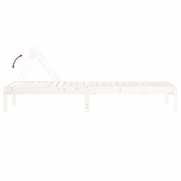 Vidaxl Gartenliege aus Kiefernholz, weiß, 199,5x60x74 cm - 34% Rabatt
