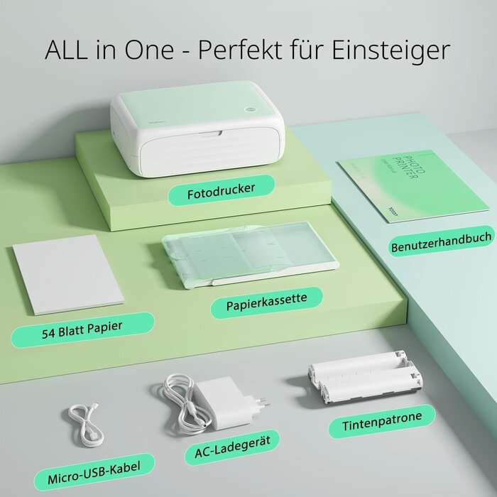 Yoton WLAN-Fotodrucker 4x6 Zoll, lichtgrün - 35% Rabatt