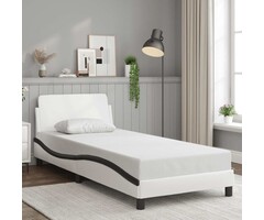 Vidaxl Design-Bettgestell Dover 90x190 cm Kunstleder Schwarz/Weiß - 51% Rabatt