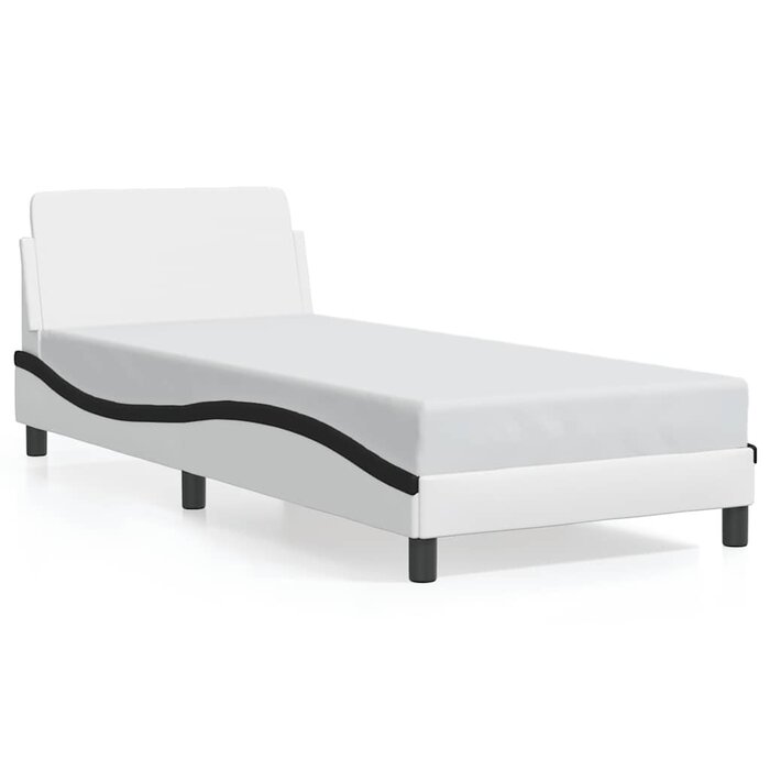 Vidaxl Bettgestell Dover 90x190 cm Kunstleder Schwarz/Weiß - 34% Rabatt