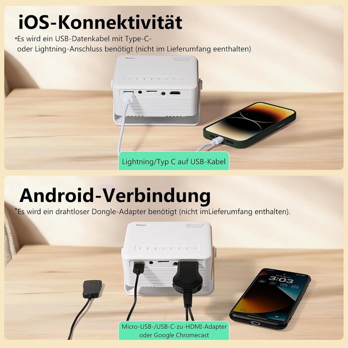 Yoton Tragbarer Mini-Beamer Full HD Projektor - 33% Rabatt