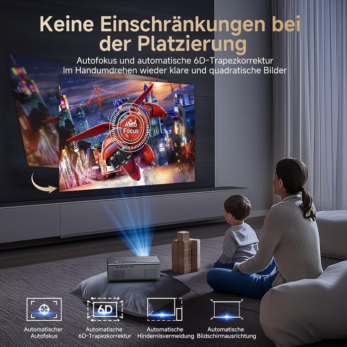 4K Smart Beamer Heimkino-Projektor - 35% Rabatt - Grau