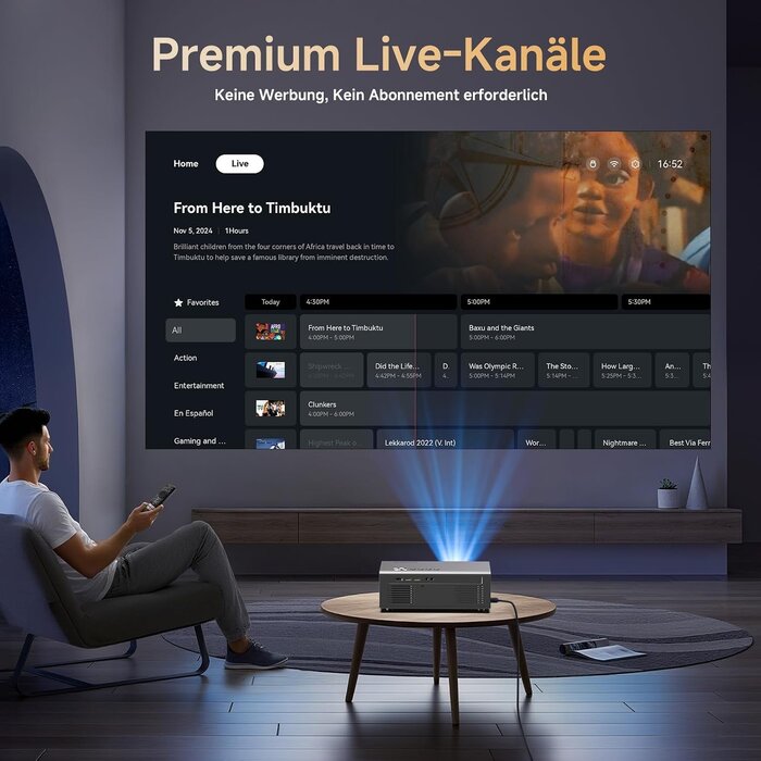 4K Smart Beamer Heimkino-Projektor - 35% Rabatt - Grau