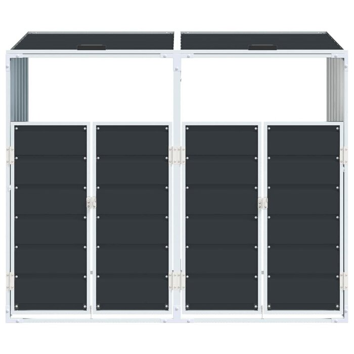 Vidaxl Mülltonnenbox für 2 Tonnen Stahl Anthrazit 144x81x113cm - 35% Rabatt