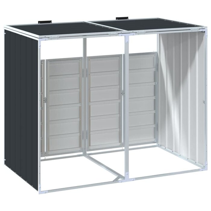 Vidaxl Mülltonnenbox für 2 Tonnen Stahl Anthrazit 144x81x113cm - 35% Rabatt