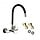 Flexible Wand-Küchenarmatur Schwarz Messing H52cm - 33% Rabatt