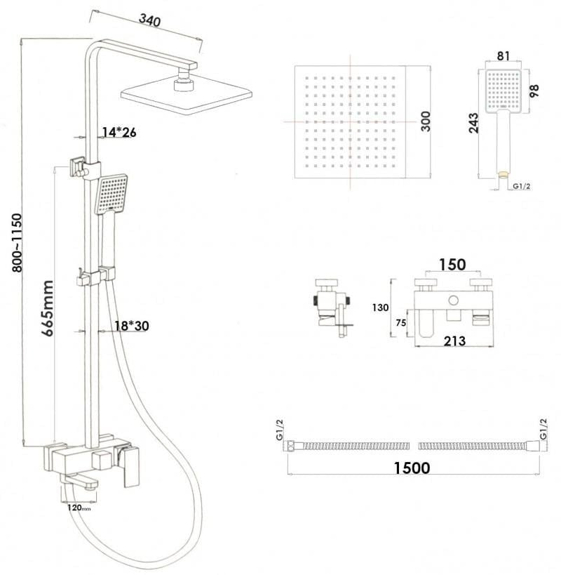 Viking Choice Luxus-Duschsystem mit Wannenarmatur & Regendusche - 35% Rabatt