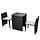 3-teiliges Bistroset Polyrattan Schwarz - 35% Rabatt