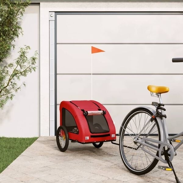 Vidaxl Hundefahrradanhänger Rot 137x68x72cm - 34% Rabatt