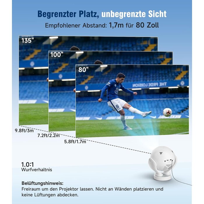 Magcubic Mini-Beamer 1080P/4K mit 180° Rotation - 34% Rabatt