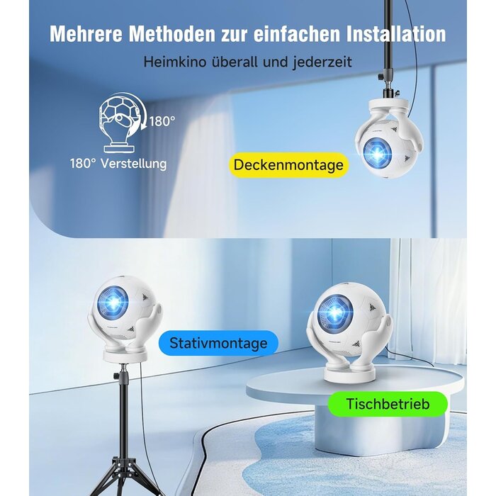 Magcubic Mini-Beamer 1080P/4K mit 180° Rotation - 34% Rabatt