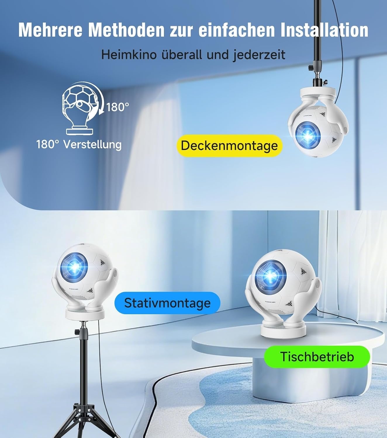 Magcubic Mini-Beamer 1080P/4K mit 180° Rotation - 34% Rabatt