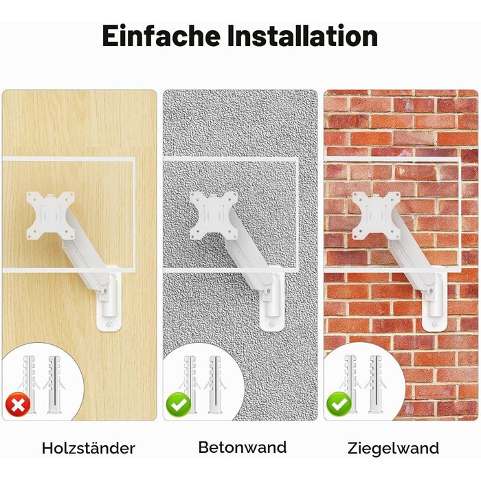 Monitor-Wandhalterung 13-32 Zoll Gasdruckfeder - 32% Rabatt