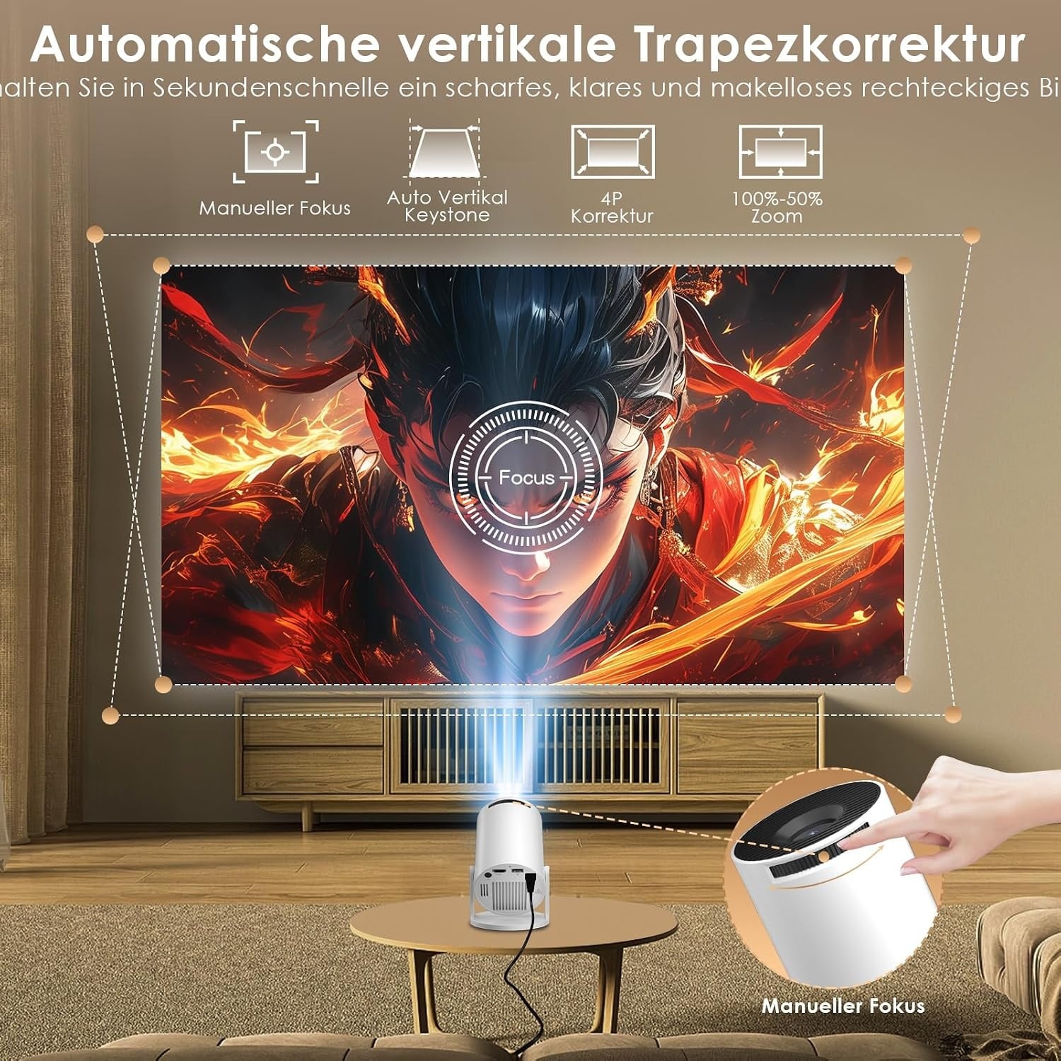 Mini Smart Beamer 720P mit 4K Unterstützung - 33% Rabatt