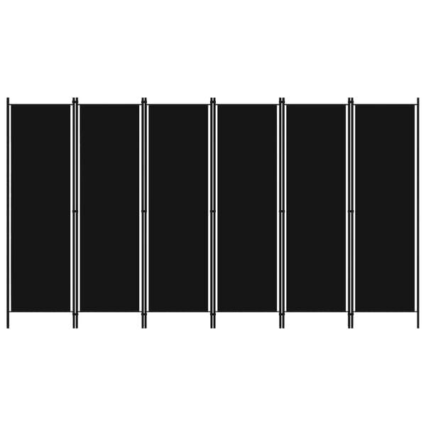 Vidaxl Raumteiler mit 6 Paneelen 300x180 cm schwarz - 33% Rabatt