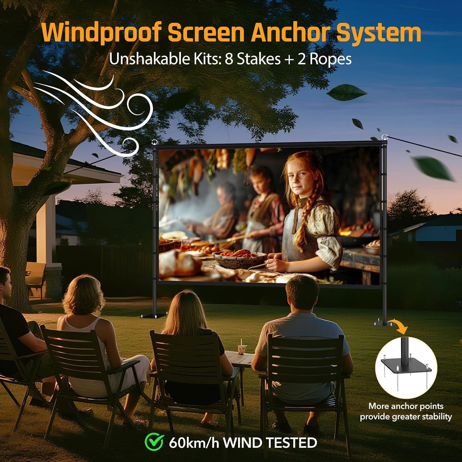 120 Zoll Beamer-Leinwand mit Stativ - Outdoor Projektionsfläche - 34% Rabatt