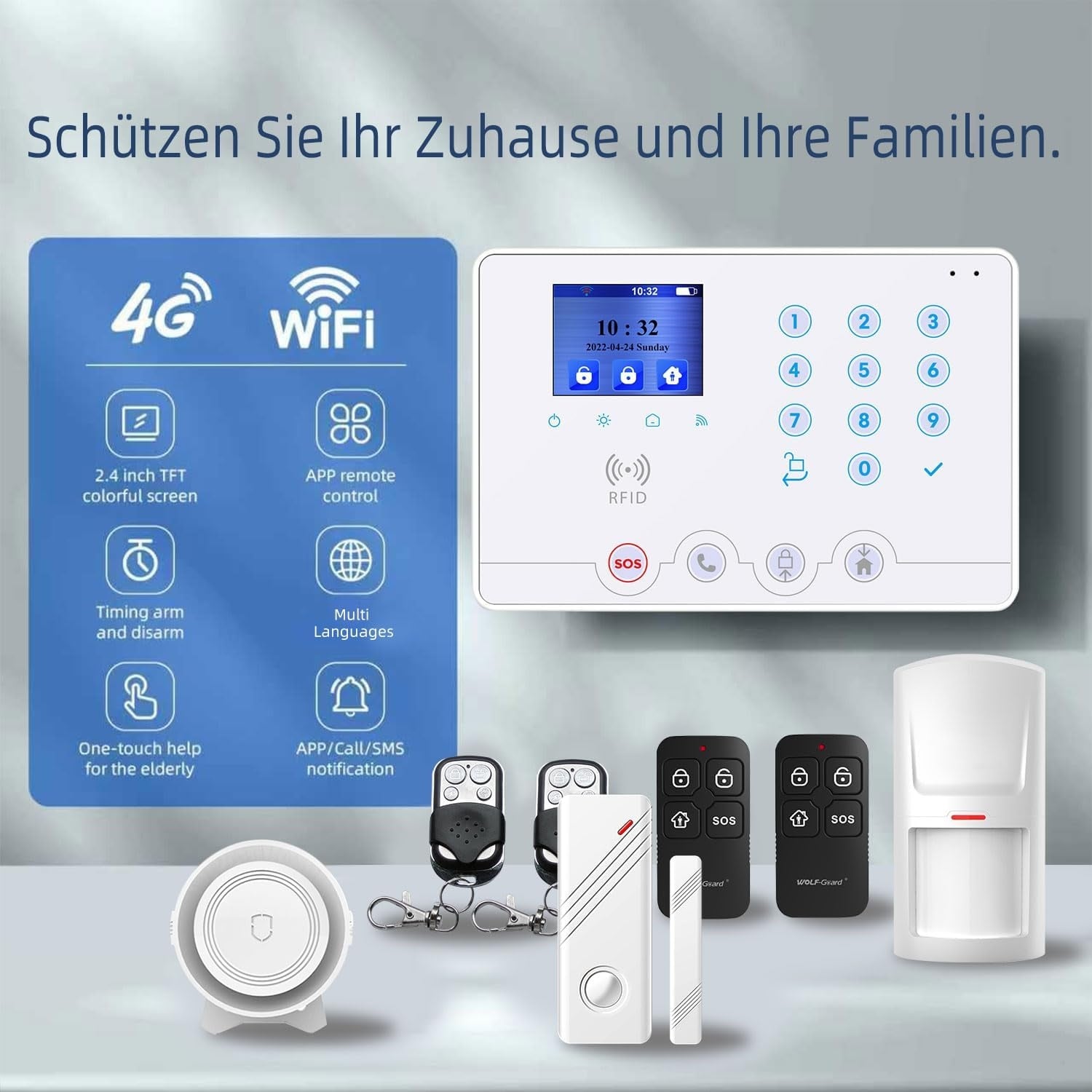 Drahtloses 4G/WiFi Alarmsystem - 35% Rabatt - Komplett-Set