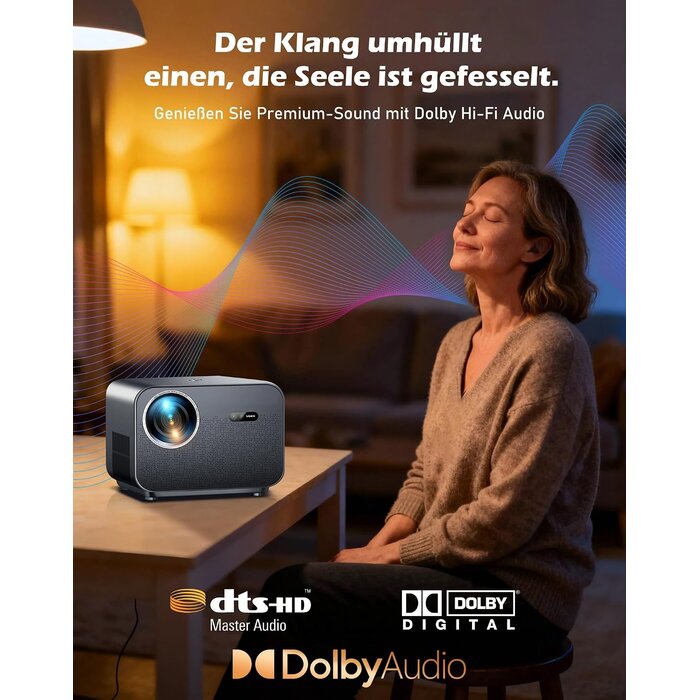 Smart Full HD Heimkino-Beamer, 4K-kompatibel, 1100 ANSI Lumen - 35% Rabatt