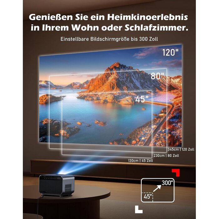 Smart Full HD Heimkino-Beamer, 4K-kompatibel, 1100 ANSI Lumen - 35% Rabatt