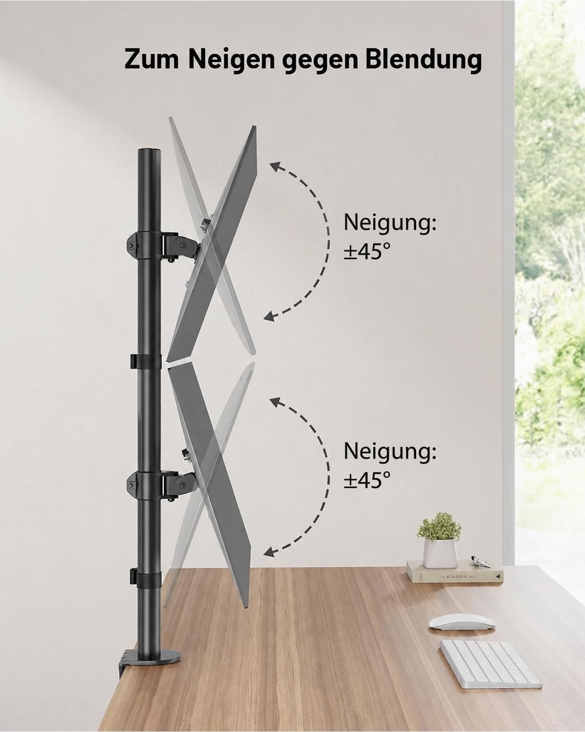 Vertikaler Doppel-Monitorständer 17-32 Zoll - Schwarz - 33% Rabatt