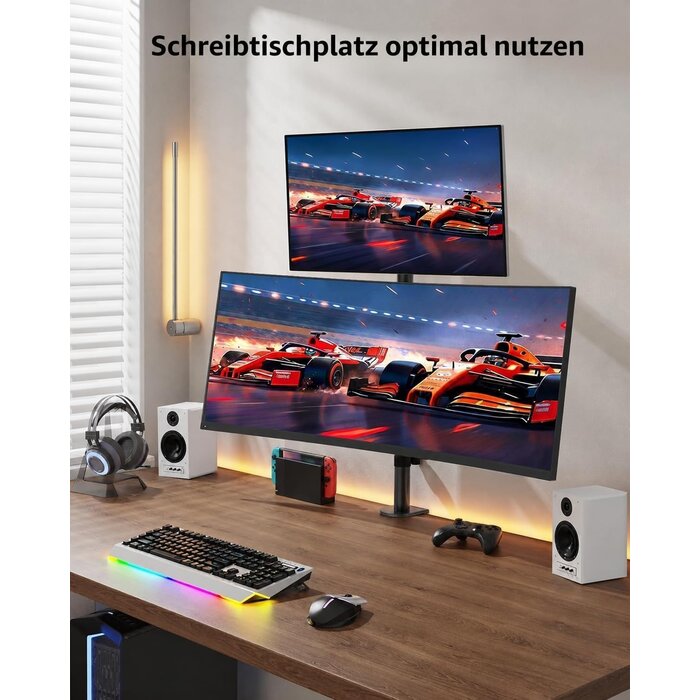 Vertikaler Doppel-Monitorständer 17-32 Zoll - Schwarz - 33% Rabatt