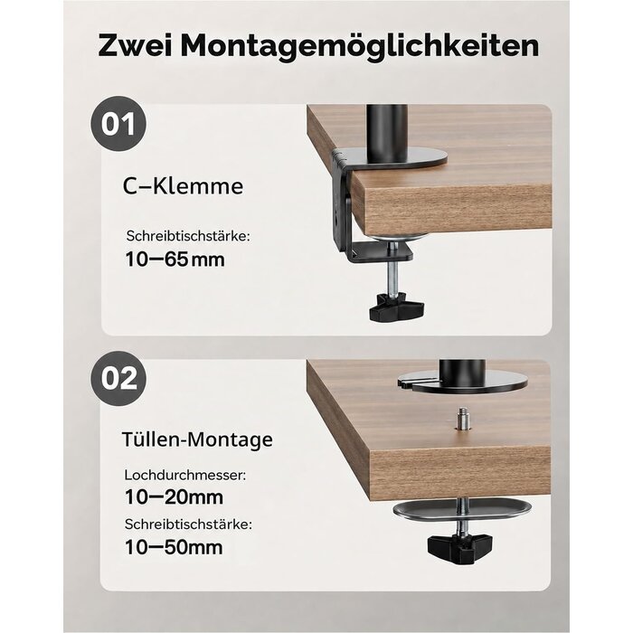 Vertikaler Doppel-Monitorständer 17-32 Zoll - Schwarz - 33% Rabatt