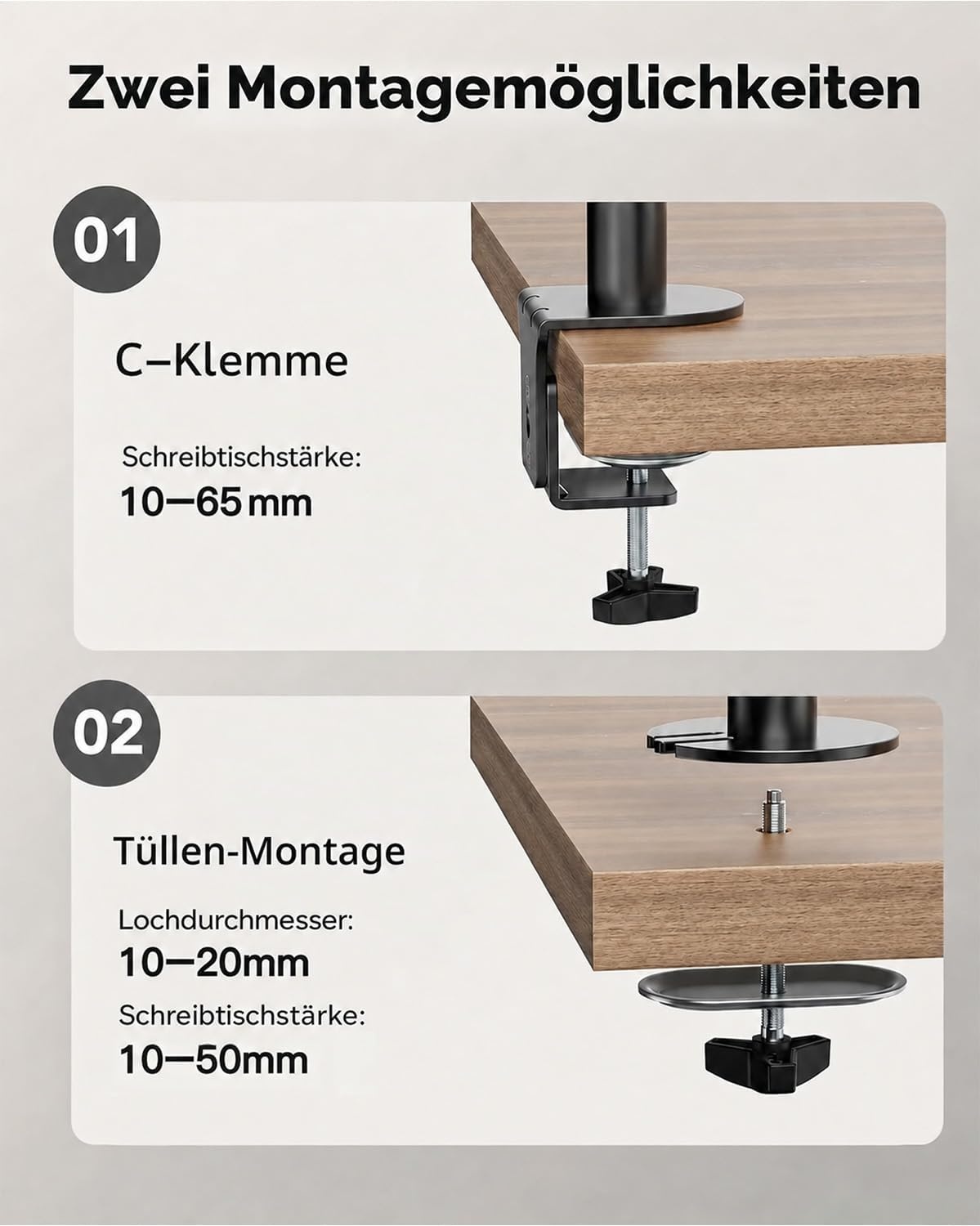 Vertikaler Doppel-Monitorständer 17-32 Zoll - Schwarz - 33% Rabatt