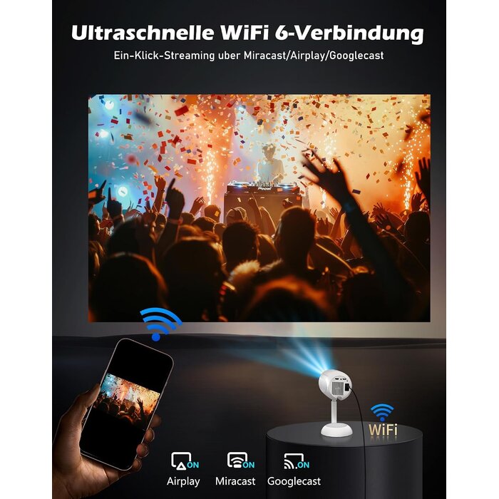 Mini LED-Beamer mit Android & 4K-Support | 34% Rabatt auf Ausgepackt-Modell