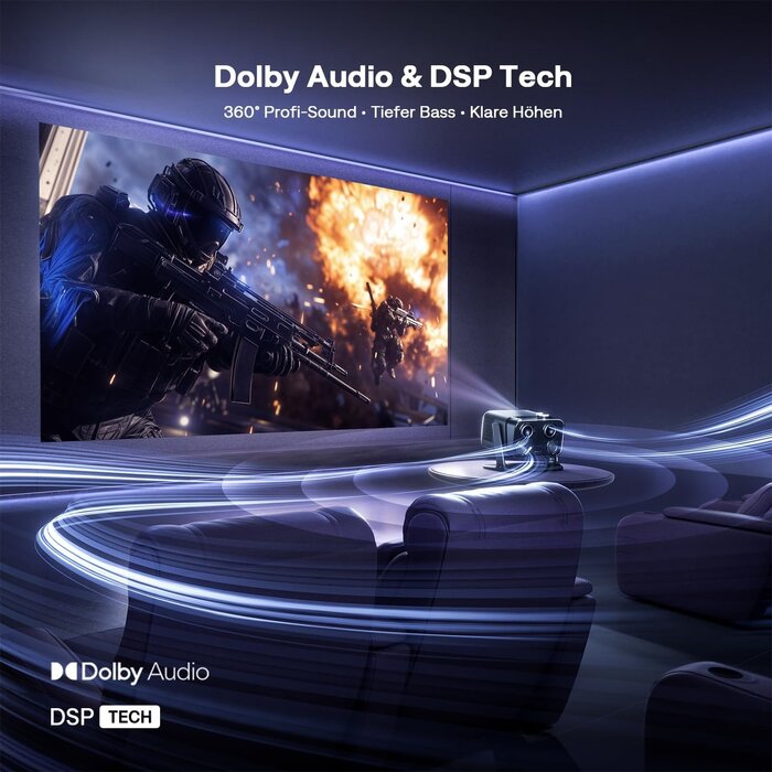 Smart Beamer 4K Unterstützung, Google TV, 500 ANSI Lumen - 35% Rabatt
