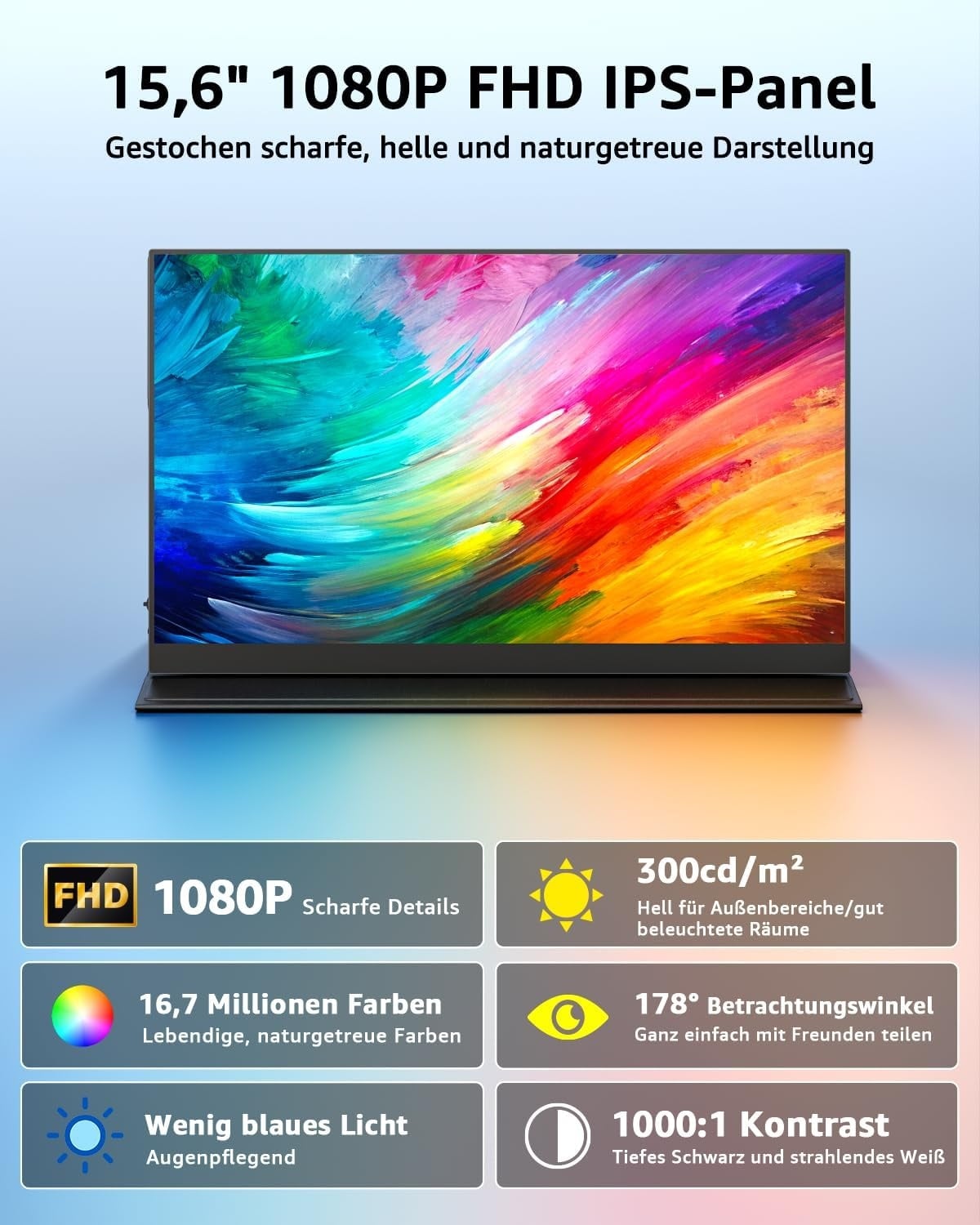 Tragbarer 15,6 Zoll Full HD Monitor - 34% Rabatt auf dieses Ausgepackt-Modell