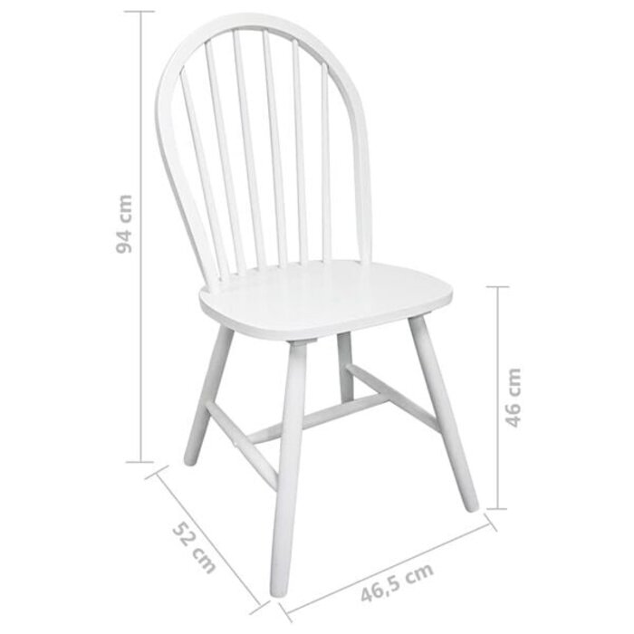 Vidaxl Esszimmerstühle 2er-Set aus Kautschukholz, Weiß - 35% Rabatt