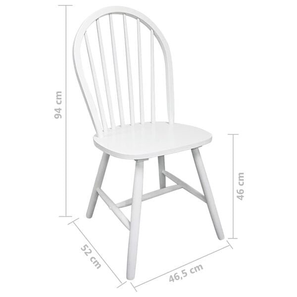 Vidaxl Esszimmerstühle 2er-Set aus Kautschukholz, Weiß - 35% Rabatt