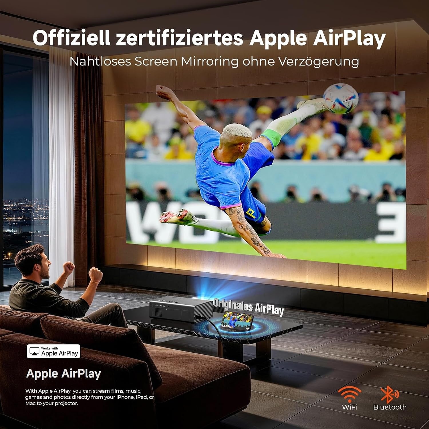 4K Smart Beamer mit VIDAA, 1300 ANSI Lumen, Autofokus - 35% Rabatt