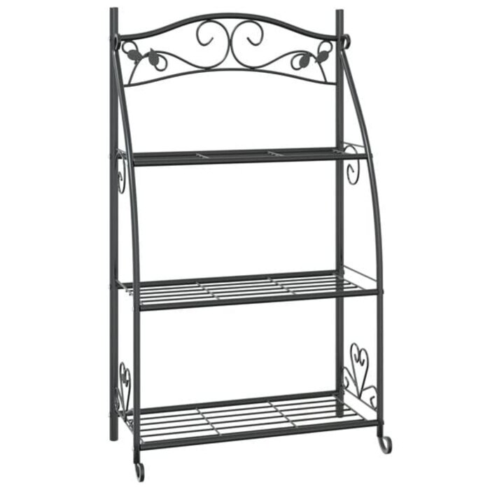 Vidaxl Blumenregal aus Stahl 56x30x96 cm Schwarz - 34% Rabatt
