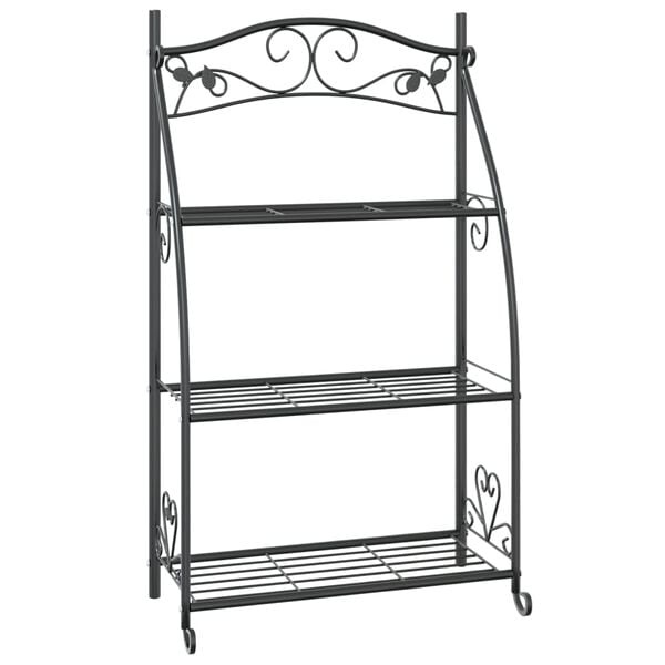 Vidaxl Blumenregal aus Stahl 56x30x96 cm Schwarz - 34% Rabatt