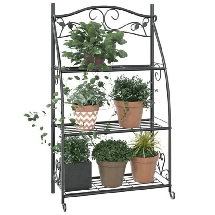 Vidaxl Blumenregal aus Stahl 56x30x96 cm Schwarz - 34% Rabatt