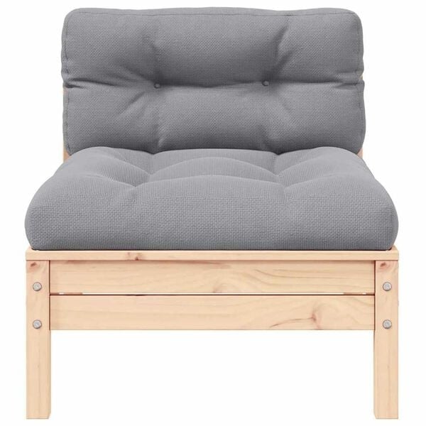 Vidaxl 3-teiliges Kiefernholz Lounge-Set Grau - 35% Rabatt