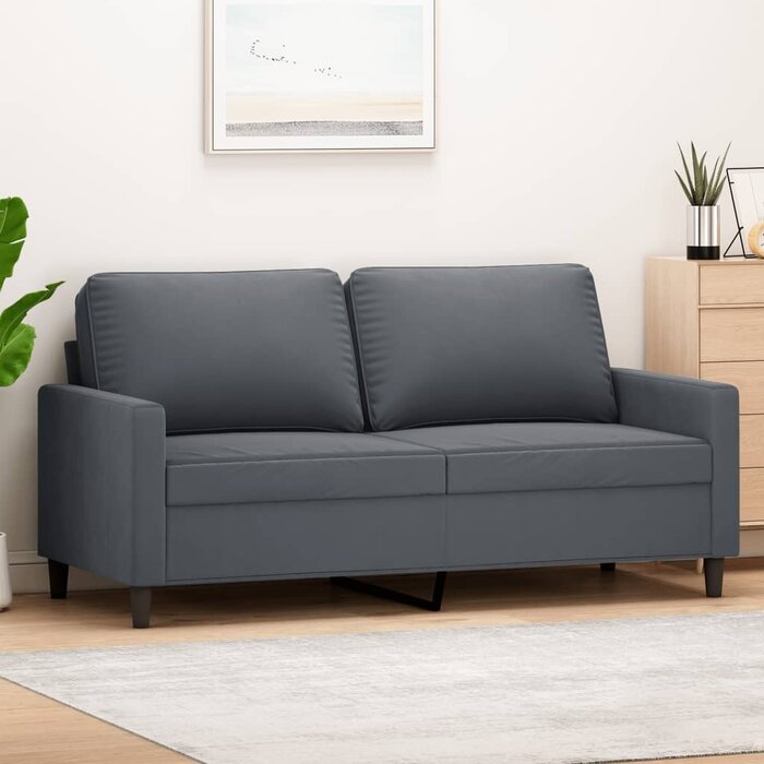 Vidaxl Edles 2-Sitzer Sofa Samt Dunkelgrau 140 cm - 35% Rabatt