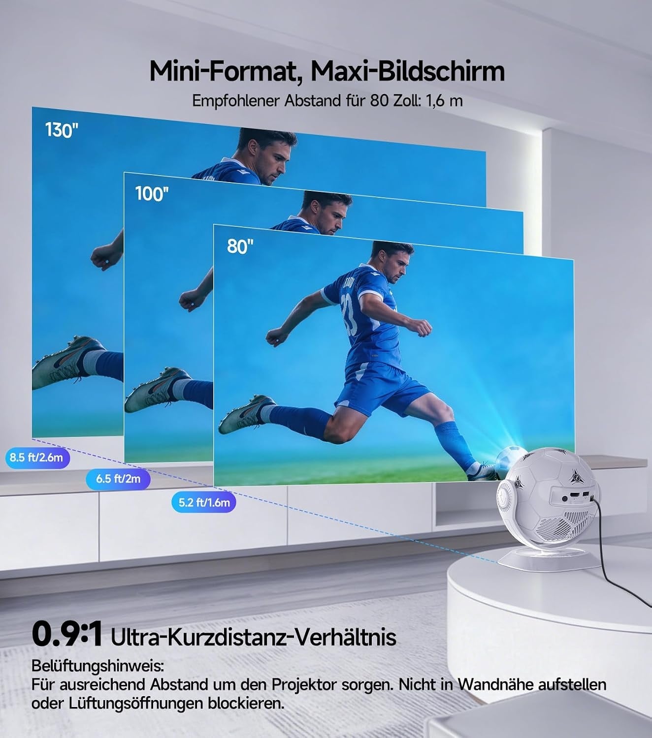 Magcubic Tragbarer 4K Mini-Projektor Android 14 WiFi 6 - 34% Rabatt