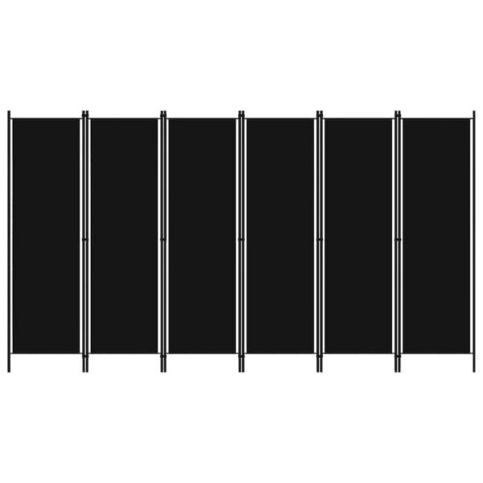 Vidaxl Raumteiler 6 Paneele 300x180 cm Schwarz - 33% Rabatt