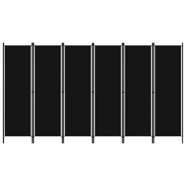 Vidaxl Raumteiler 6 Paneele 300x180 cm Schwarz - 33% Rabatt